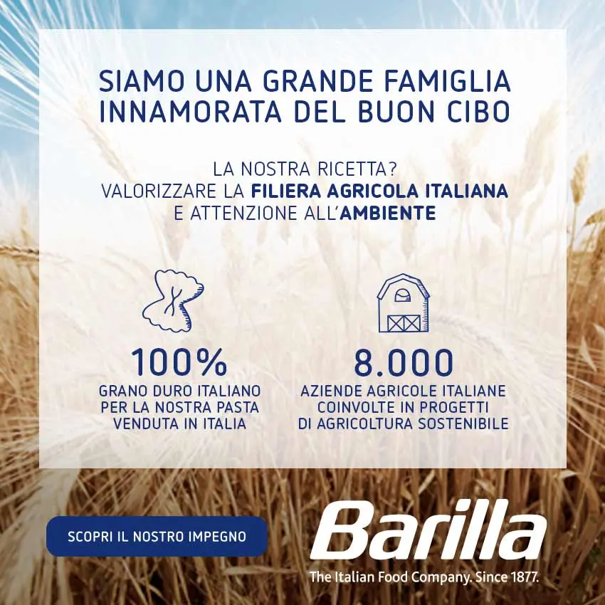 Siamo una grande famiglia innamorata del buon cibo. La nostra ricetta? Valorizzare la filiera agricola italiana e attenzione all'ambiente. Scopri il nostro impegno Siamo una grande famiglia innamorata del buon cibo. La nostra ricetta? Valorizzare la filiera agricola italiana e attenzione all'ambiente. Scopri il nostro impegno