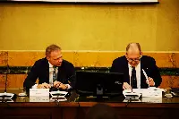 Masaf: a sinistra il titolare del dicastero, ministro Lollobrigida; a destra il sottosegretario, senatore La Pietra