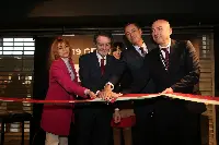Da sx. Sara Venturoni (RFI), Attilio Fontana, la giornalista Jose Saggese, Cristian Biasoni (Chef Express) e Simone Maltempi (Altarea Italia)