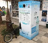 Ecocompattore "ricicletta" sponsorizzato da Levissima