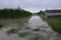 Un'immagine della campagna romagnola dopo le alluvioni dei primi di maggio 2023