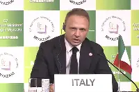 Il ministro dell'Agricoltura, della Sovranità Alimentare e delle Foreste, Francesco Lollobrigida, al G7 dei ministri dell'Agricoltura (Miyazaki, 23 aprile 2023)