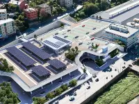 Rendering del nuovo centro commerciale Coop ristrutturato a Genova, in Valbisagno