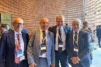 Da sinistra: Andrea Valente, Serafino Cremonini, Alberto Marenghi (Vicepresidente Confindustria per l’Organizzazione, lo Sviluppo e il Marketing) e Silvio Ferrari