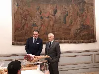 Giuseppe Villani (a dx), Presidente Consorzio Prosciutto San Daniele; Mario Cichetti dg. Roma 27/1/2020