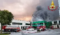 Incendio allo stabilimento di pizze surgelate Roncadin, nel 2017