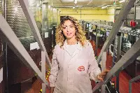 Chiara Coricelli, amministratore delegato della società Pietro Coricelli, presso lo stabilimento di Spoleto
