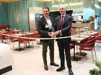L'AD e DG di Aeroporto di Bologna Nazareno Ventola e l’Amministratore Delegato di Areas-MyChef Sergio Castelli