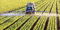 Campo irrorato con fitofarmaci