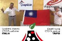 Girolamo Marano, a sin, ceo di Pizza&Other, con David Huang, a destra, ceo di Scugnizza Taipei