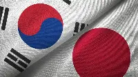 Bandiere del Giappone e Corea del Sud