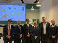 Presentazione "Un extra per la ricerca", con Gennaro Sicolo (Italia Olivicola), Dino Scanavino (Cia), Niccolò Contucci (DG Airc)