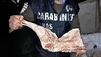 Controllo dei Nas Carabinieri in una macelleria