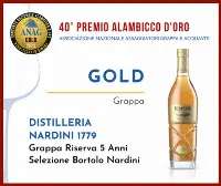 Grappa Nardini premiata con l'Alambicco d'Oro