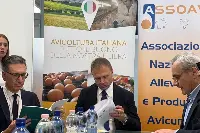 Il ministro alla Agricoltura, Sovranità Alimentare e Foreste Francesco Lollobrigida in in visita a Fieravicola (Rimini, 3 maggio 2023)