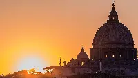 Saint Peter's Basilica at the sunset