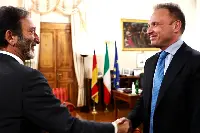 Il ministro Francesco Lollobrigida (a destra) ha incontrato al Masaf l'ambasciatore tedesco in Italia Viktor Elbling
