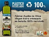 Olio extravergine d'oliva della spagnola Oleostepa imbottigliato in plastica 100% riciclata