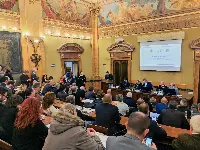 Nicola Cesare Baldrighi, Presidente AICIG Domenico Raimondo, Presidente Afidop Lorenzo Beretta, Presidente Isit Massimo Vittori, Direttore Origin, presentano Origin Italia (AICIG) presso la Sala Cavour del MIPAAFT in data 30 novembre 2018