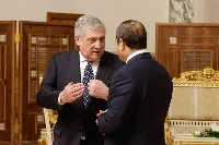 Il ministro degli Esteri, Antonio Tajani, a colloquio con il presidente egiziano Al-Sisi, durante la sua visita a Il Cairo (14-15 marzo 2023)