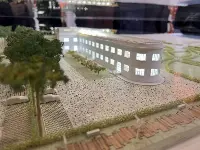 Rendering del recupero della Colonia Olivetti a Marinella di Sarzana con l'Hotel Marinella Sarzana