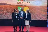 Da sinistra: Sara Guidelli, direttore generale Legacoop Agroalimentare, Cristian Maretti, presidente Legacoop Agroalimentare, e Simona Caselli neopresidente di Granlatte