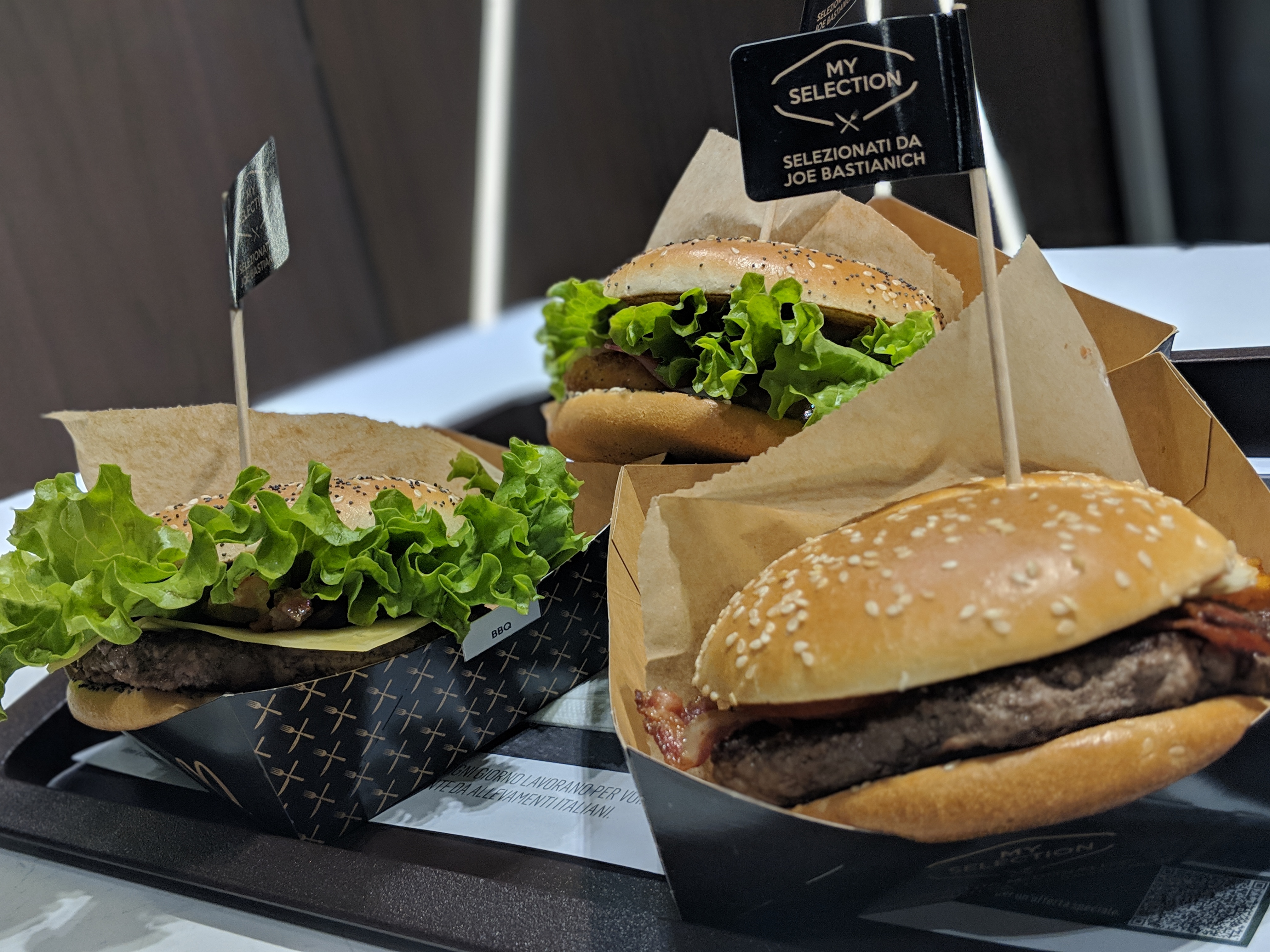 Evento di presentazione nuova linea hamburgers "My Selection 2019" di Joe Bastianich, presso il McDonald's di Piazza di Spagna a Roma il 26 novembre 2019