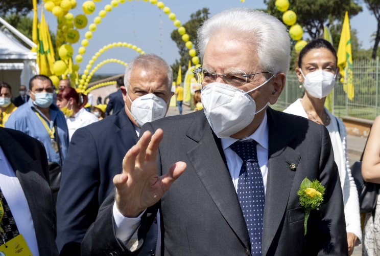 Castelporziano. Il Presidente Sergio Mattarella visita il “campo scuola Coldiretti”, in occasione della 1^ Festa dell’educazione alimentare nelle scuole