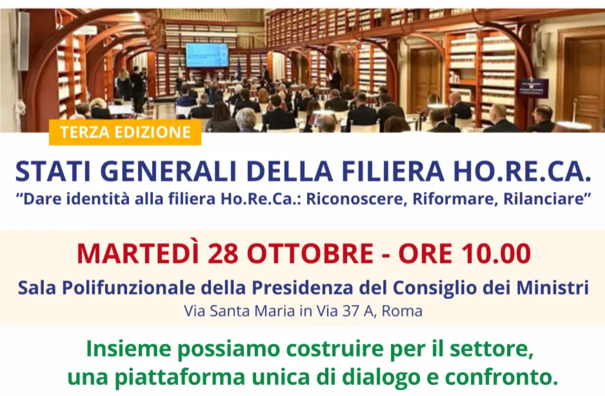 Stati generali horeca il 28 ottobre 2025