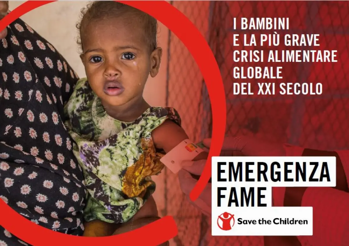La copertina del report Emergenza fame curato da Save the children