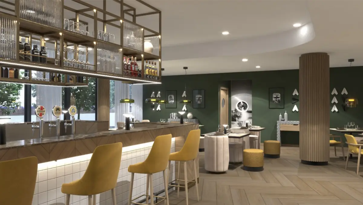Area ristorante del nuovo hotel Hilton Garden Inn Bergamo Airport