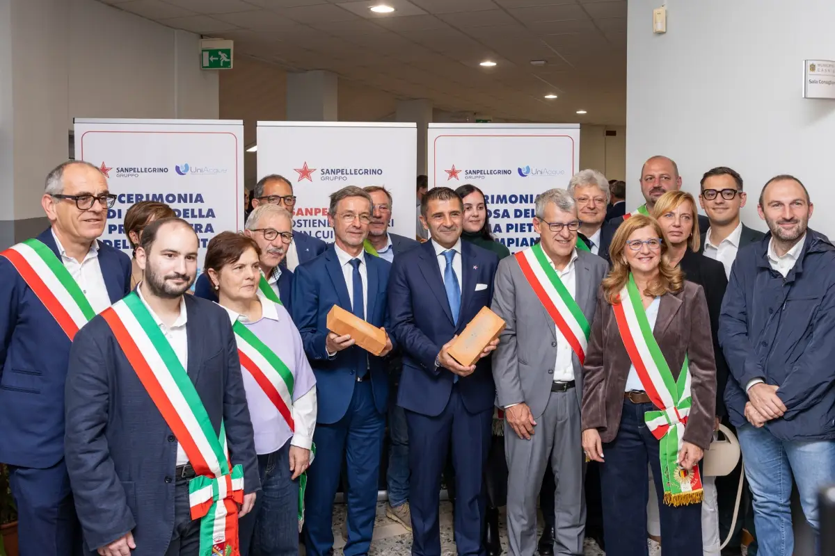 Posa prima pietra impianto sorgente Nossana (Casnigo, 22 settembre 2025)