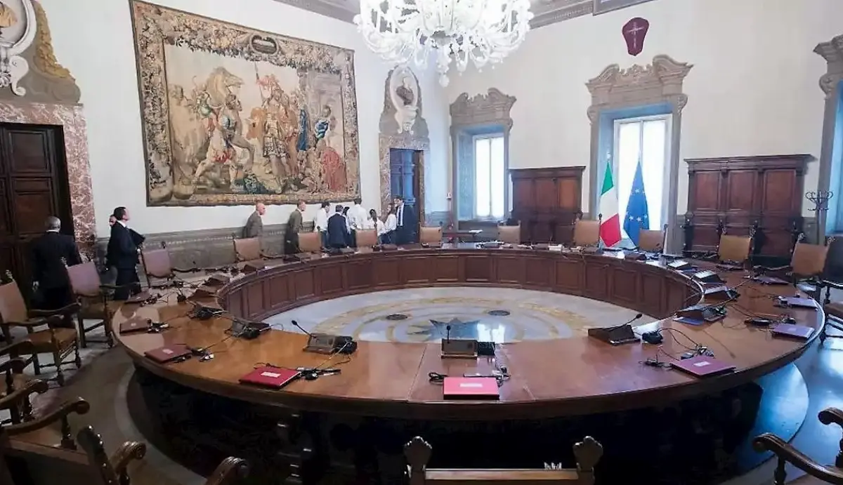 Sala del Consiglio dei ministri a Palazzo Chigi