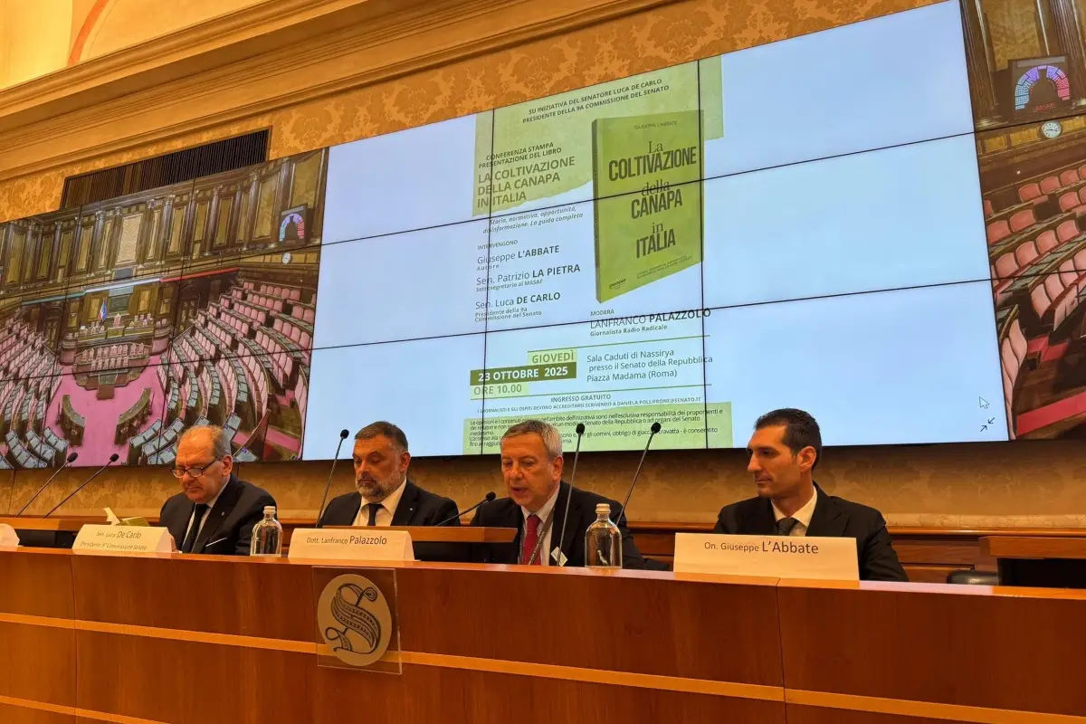 Presentazione libro "La coltivazione della canapa in Italia" di Giuseppe L'Abbate (Senato della Repubblica, 23 ottobre 2025)