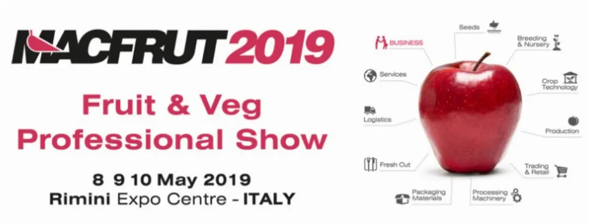 Logo "Macfrut 2019" (8-9-10 maggio a Rimini)