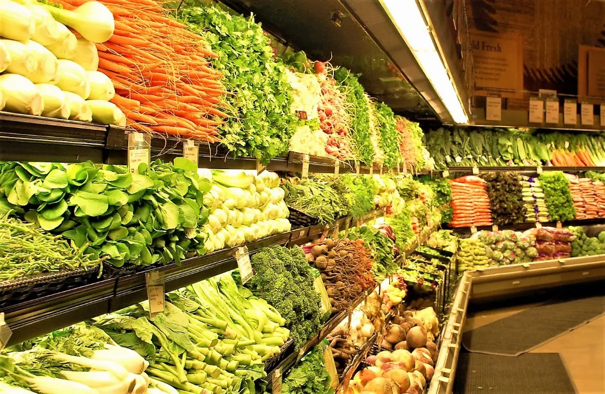 Esposizione di verdure al mercato