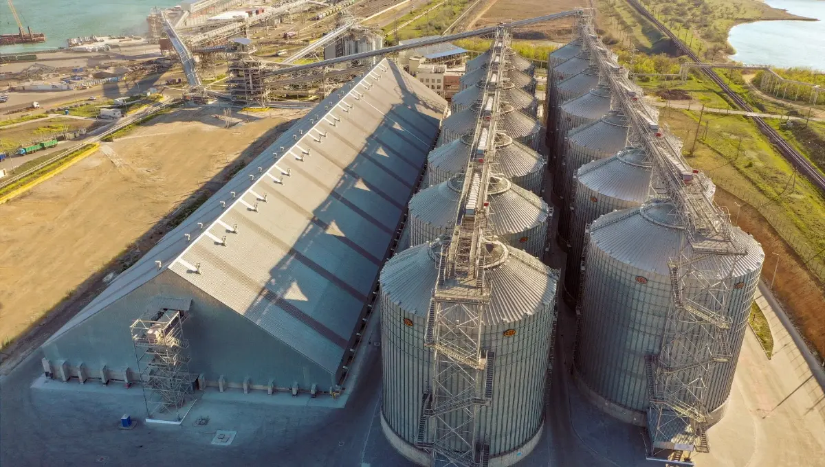 Silos di grano al porto di Odessa