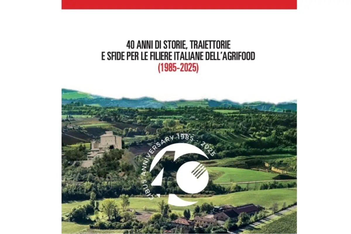 Copertina “Cibus40: 40 anni di storie, traiettorie e sfide per le filiere italiane dell’agrifood (1985-2025)”