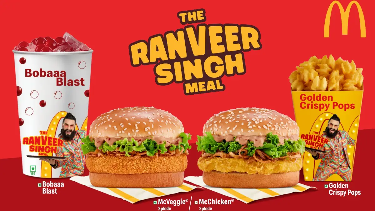 L'attore indiano Ranveer Singh e il menu McDonald's coin proteine