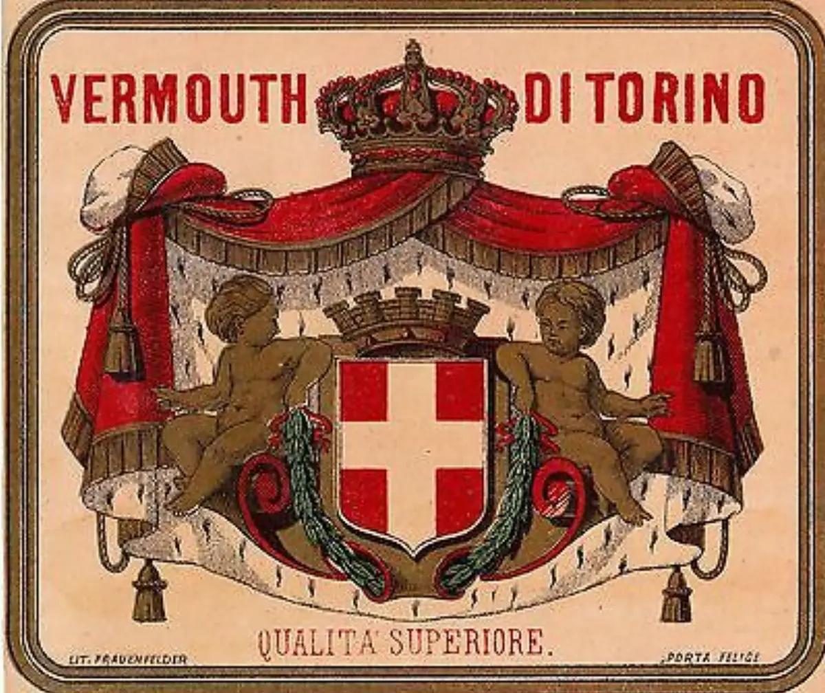 Etichetta "storica" del Vermouth di Torino