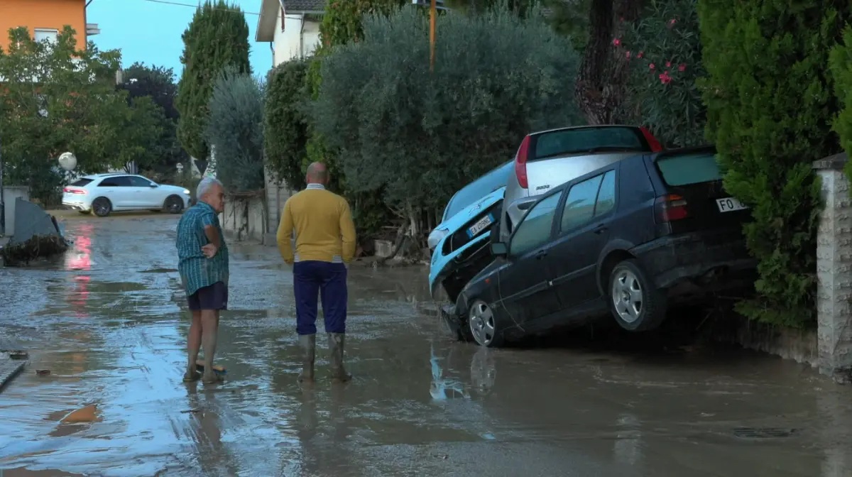 Un'immagine dell'alluvione nelle Marche
