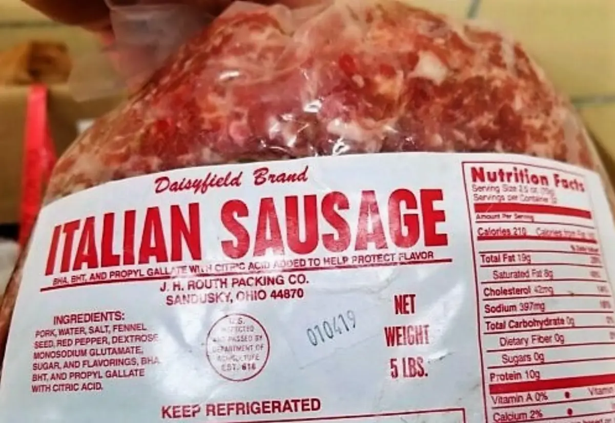 Salsicce "Italian Sausage" brand americano Daisyfield ritirate dagli scaffali Usa per probabile contaminazione da corpi estranei