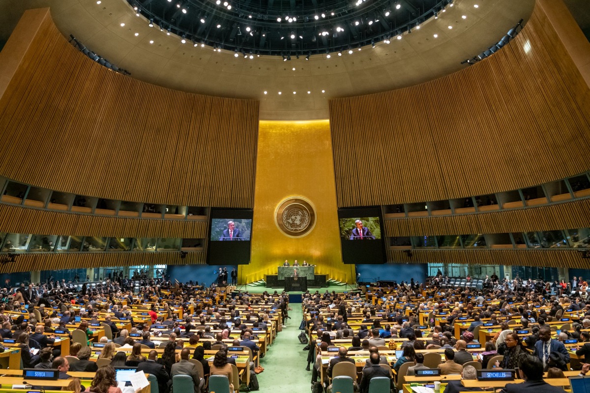 Il segretario generale dell'Onu Antonio Guterres interviene alla Giornata Mondiale dell'Acqua (New York, 22 marzo 2023)
