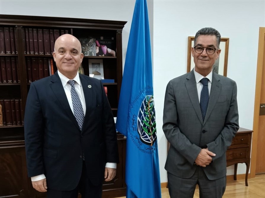 A sinistra Malek Twal, rappresentante a Madrid della Lega degli Stati Arabi, e a destra il direttore esecutivo del Coi, Abdellatif Ghedira