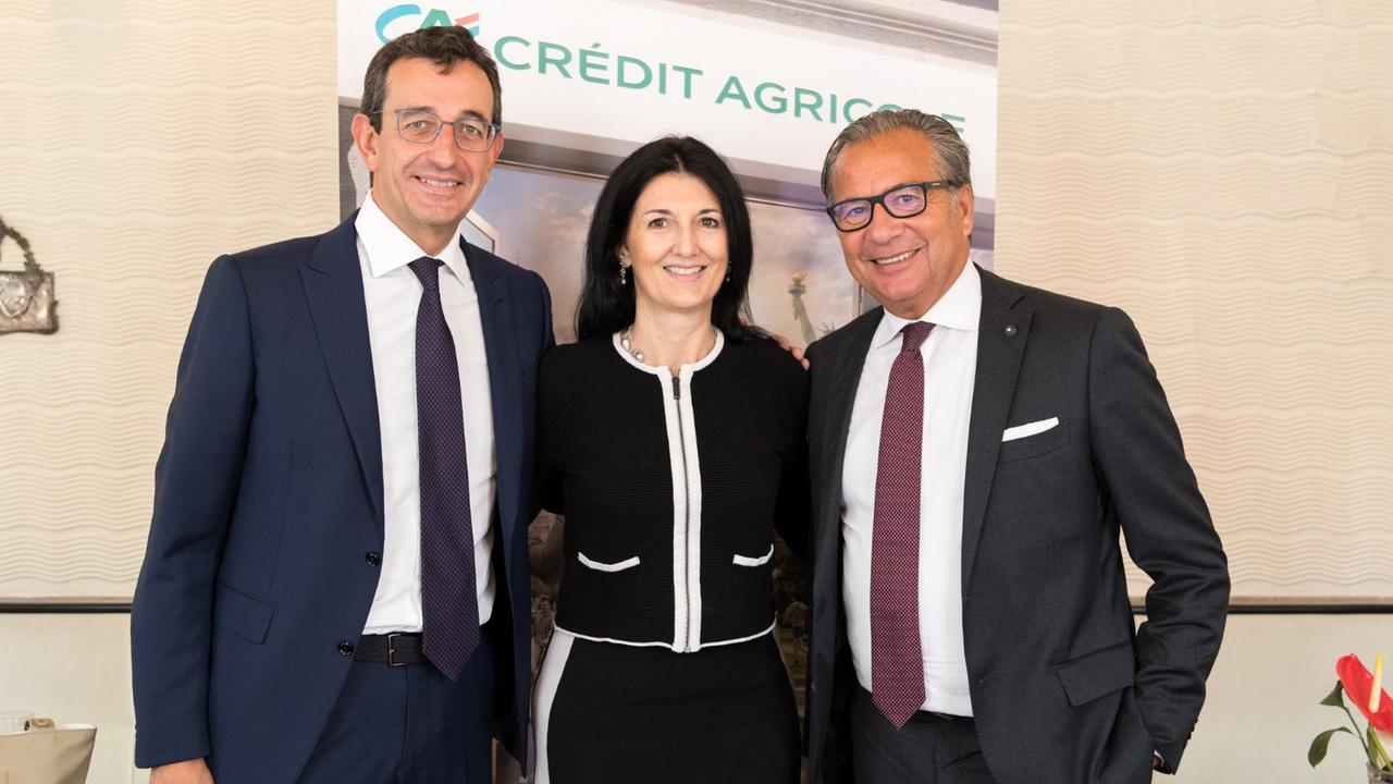 Da sinistra, Carlo Piana, Chiara Mio, Paolo Contini di Crédit Agricole FriulAdria