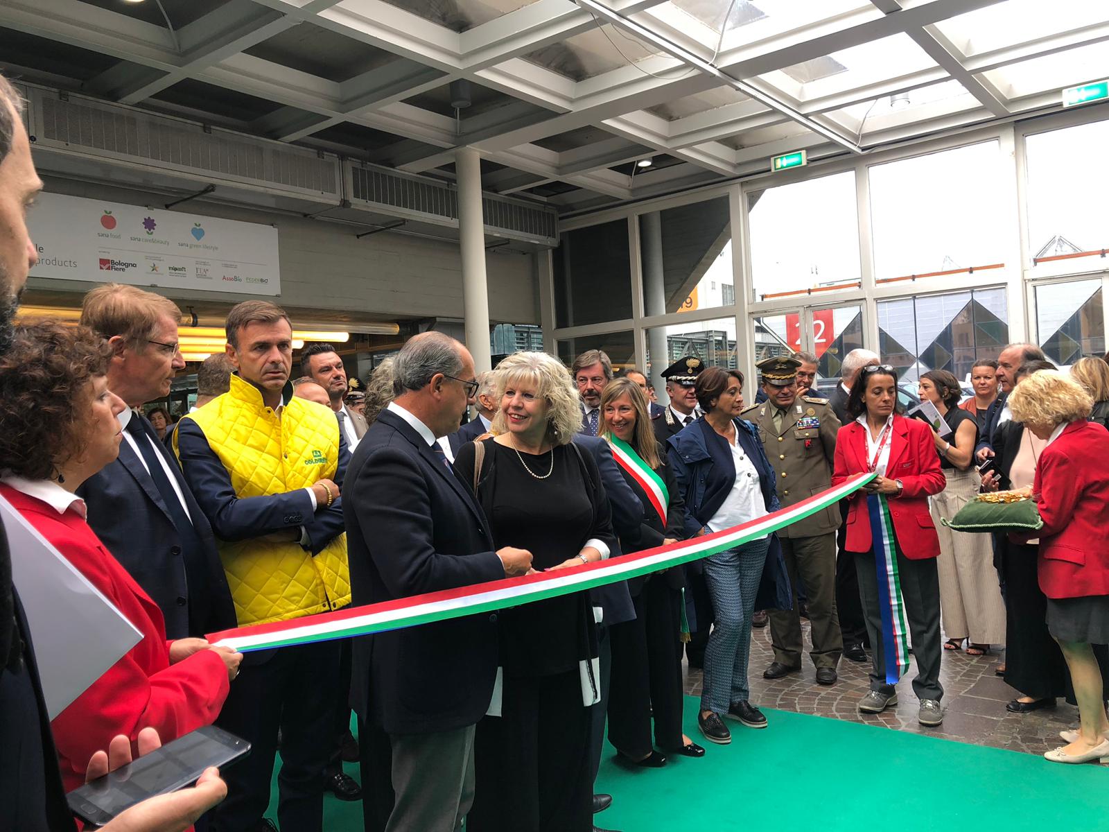 Inaugurazione SANA 2019. Phil Hogan, Ettore Prandini, Paolo De Castro, Simona Caselli