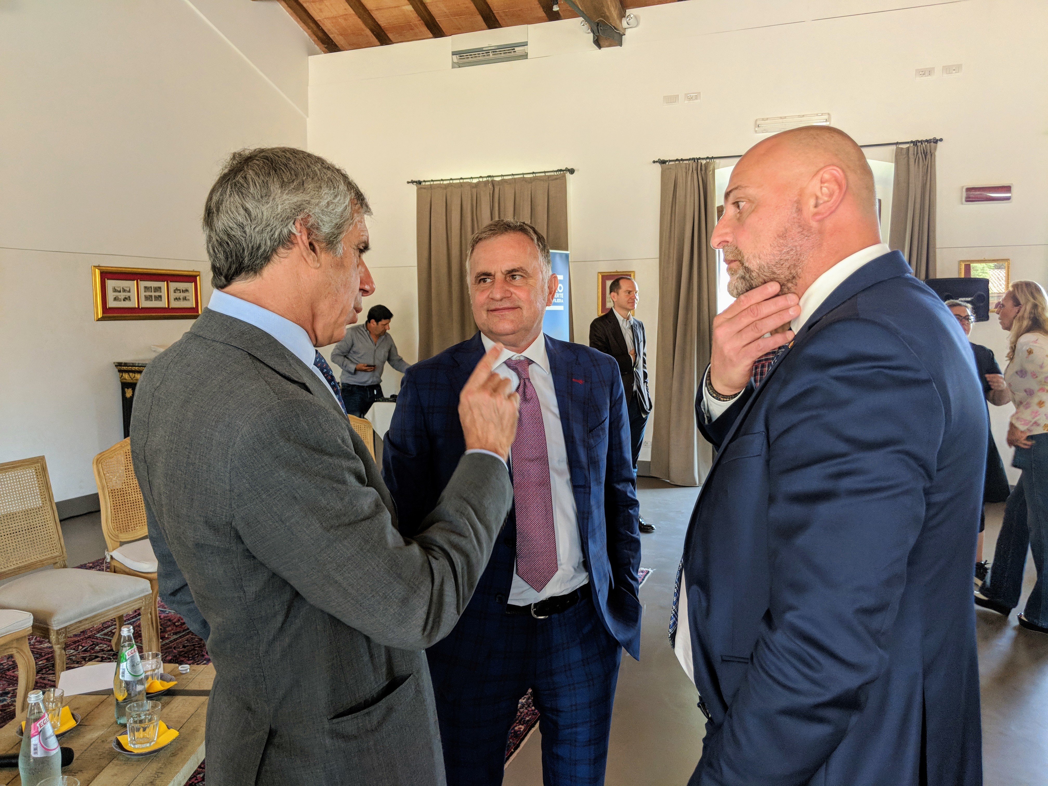 Paolo Barilla, Fabio Manara, Gianmichele Passarini, in occasione della conferenza "Grano duro: mietitura a porte aperte con i protagonisti della filiera" tenutasi a Roma in data 6 luglio 2018