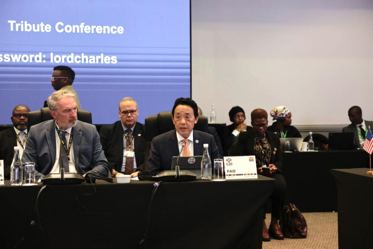 Il direttore generale della Fao QU Dongyu ha lanciato un appello ai ministri del G20 affinché contribuiscano a trasformare i sistemi agroalimentari globali affinché siano più efficienti, inclusivi, resilienti e sostenibili (Città del Capo, 18 settembre 2025)