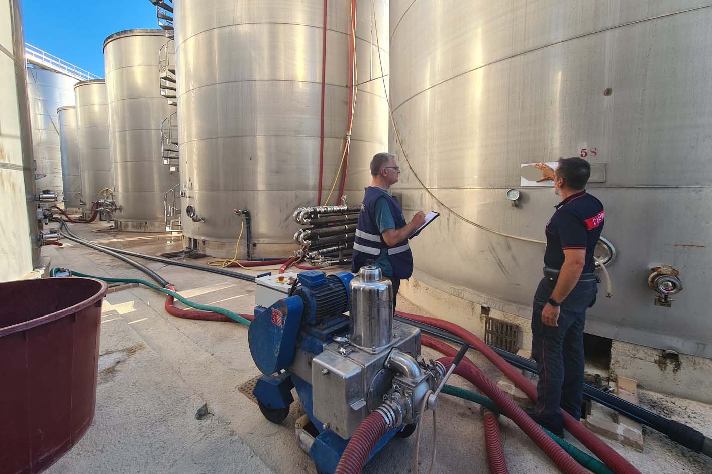 Ufficio territoriale Icqrf di Puglia e Basilicata e Carabinieri Forestali sequestrano 1.500 quintali di Primitivo di Manduria taroccato settembre 2025.