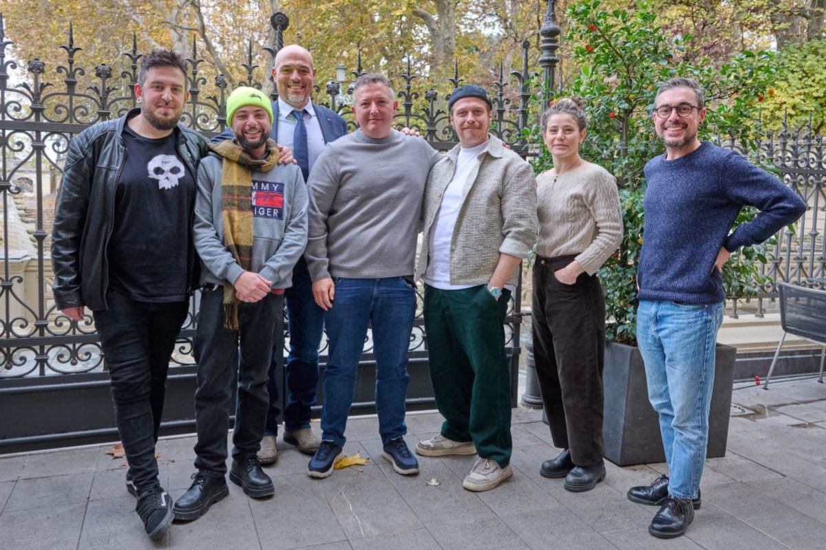 Il presidente del Consorzio Patata di Bologna Dop, Davide Martelli con gli chef del progetto “Taste Innovators - La versione dello chef”